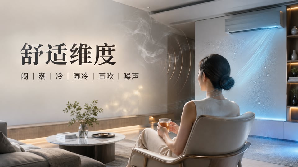 舒适维度人体对闷、潮、冷、湿冷、直吹和噪声的感受